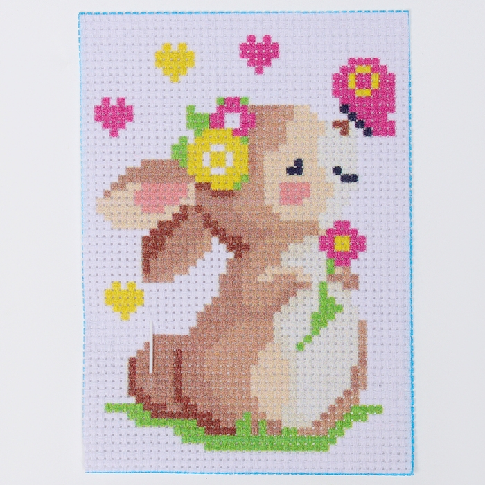 Вышивка крестиком &laquo;Кролик с бабочкой&raquo;, набор для творчестваа, 14 х 10 см