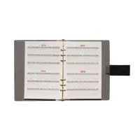 Органайзер на кольцах, А5, с хлястиком, 80л, линия, к/зам, Черный