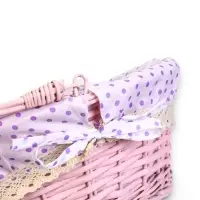 Корзина плетеная 32 х 32 х 14 см, ручка h=14 см розовый  ткань
