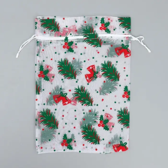 Мешочек подарочный органза &laquo;Елочки&raquo;, 16 х 24 см +/- 1.5 см