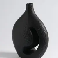 Ваза &laquo;Невада&raquo;, 23&times;16.5 см, керамика, чёрная