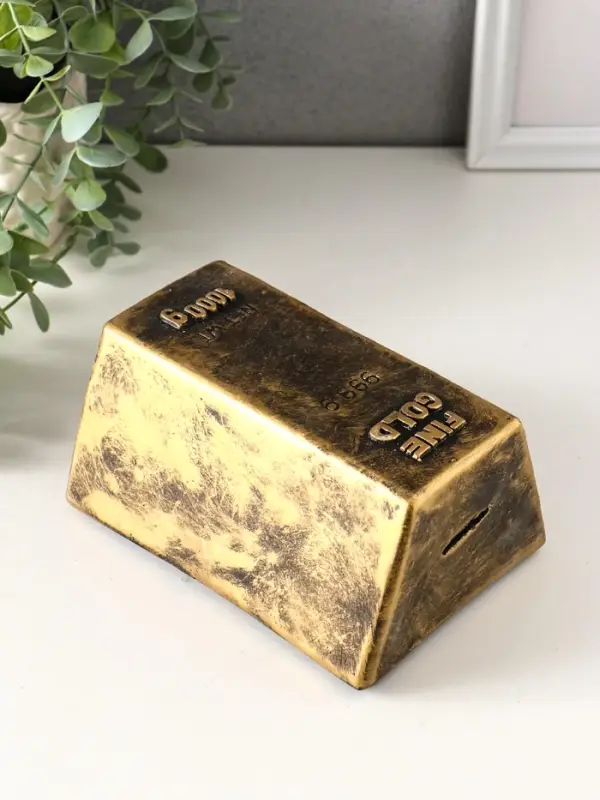 Копилка "Золотой слиток" 16,5х11,5х8 см