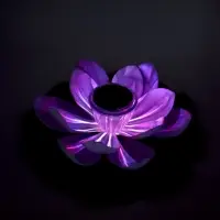 Садовый светильник для водоемов 28 х 28 х 9  см на солнечной бат-е "Лотос" бел N011