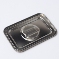 Контейнер для еды из нержавеющей стали 2 секции, 23&times;15,5&times;7, с крышкой