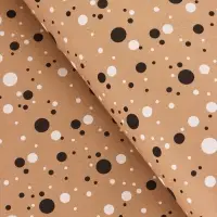 Крафт бумага &laquo;Конфетти&raquo; черный/белый на коричневом фоне, 0.72&times;10&plusmn;5% м, 60 г