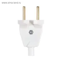 Вилка штепсельная &laquo;Элект&raquo; В6-001, УХЛ4, 6 А, 250 В, IP20, белая