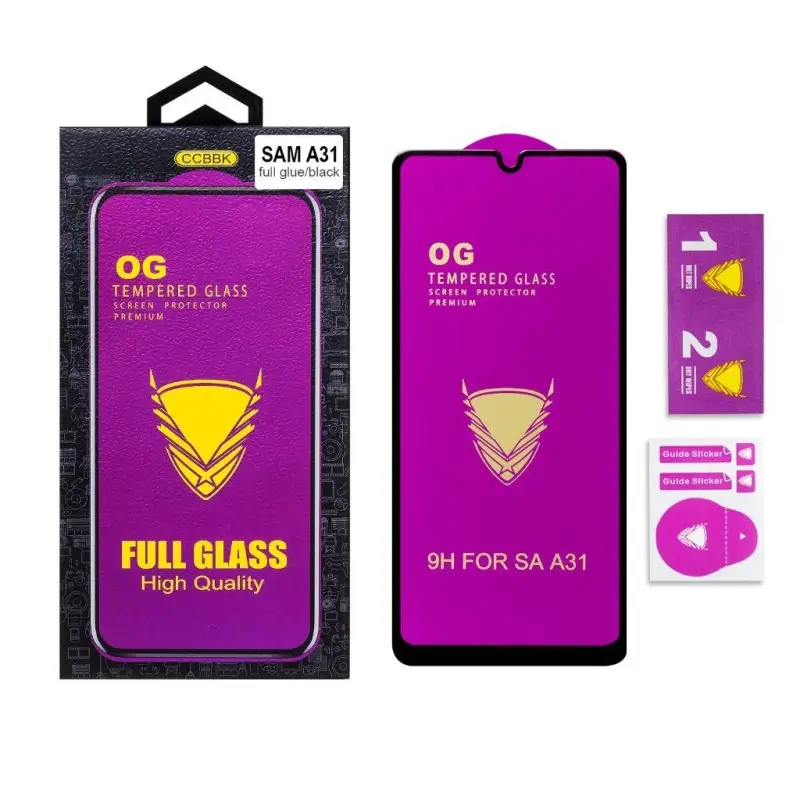 Защитное стекло Samsung A31 OG 3D черные
