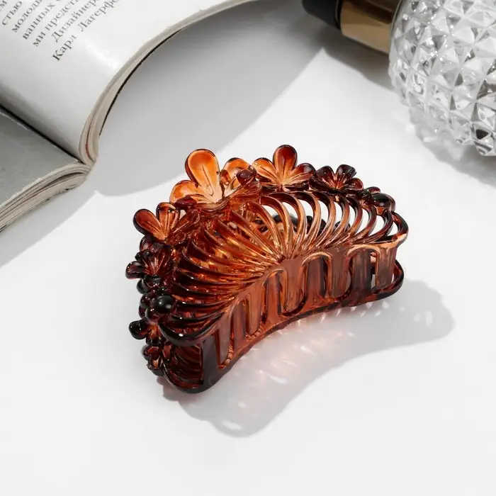 Крабик для волос &laquo;Альба&raquo;, цветы, 6.5 см, МИКС