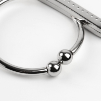 Фермуар пришивной, 12.5&times;7.5 см, с ручкой d=7.5&times;9 см, цвет серебристый