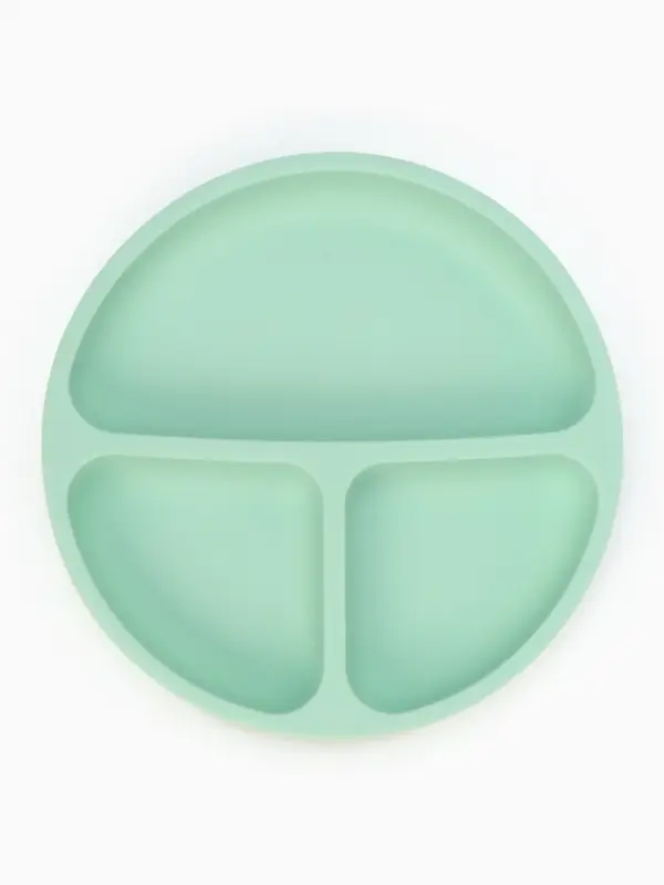 Тарелка детская секционная с ложкой и вилкой, 3 секции, бирюзовый, Mum&Baby