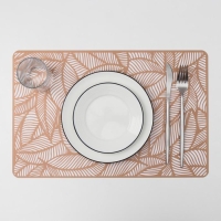 Салфетка сервировочная на стол &laquo;Листья&raquo;, 43&times;28 см, цвет металлик коричневый