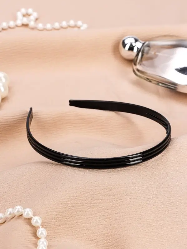 Ободок для волос "Классика галант" полосы, 0,9 см, чёрный