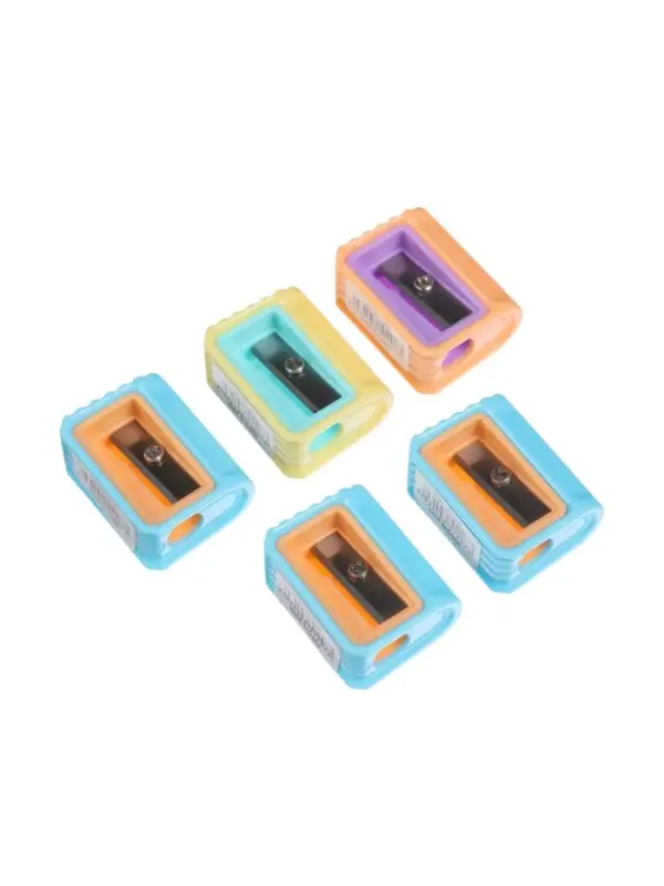 Набор точилок, 5 штук, пастель ребристая, МИКС