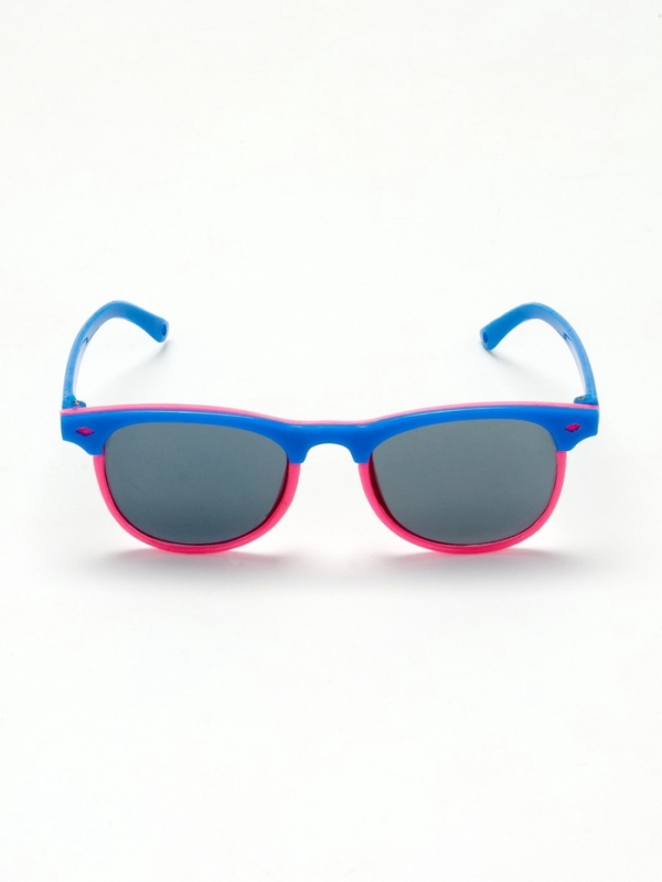 Очки солнцезащитные детские OneSun, 13.5 х 13 х 5 см, стекла темные, цвет сине-малиновый