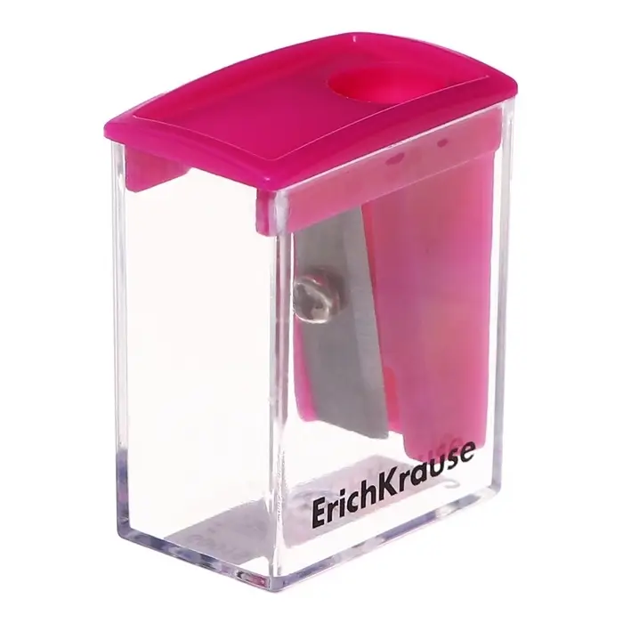 Точилка ErichKrause City Mini Vivid, 1 отверстие, с контейнером, пластиковая, МИКС