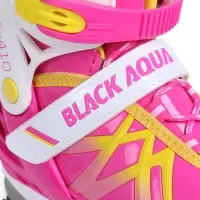 Коньки раздвижные BlackAqua, р. 39-42, для фитнеса, с роликовой платформой, цвет фуксия
