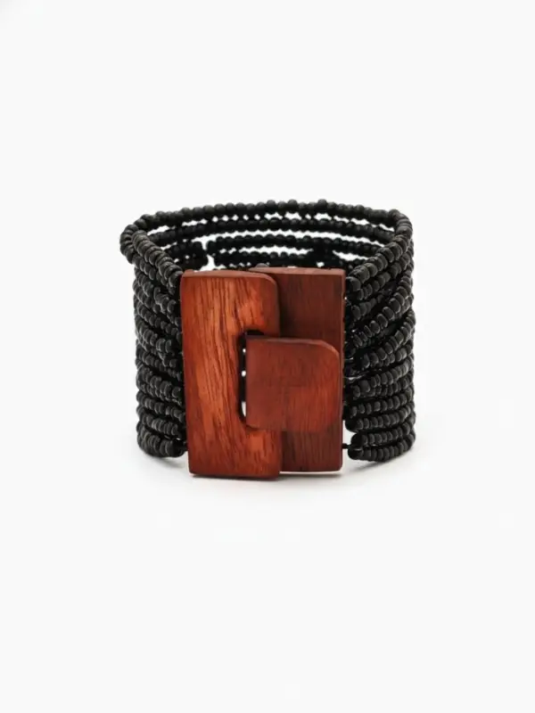 Браслет плетёный 20х5 см, цв. чёрный