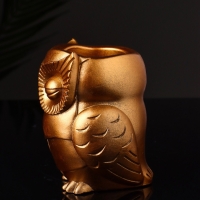 Кашпо "Сова" 10х7 см, цвет бронза