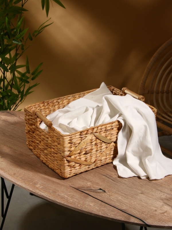 Корзина плетеная 45x30x20 см, водный гиацинт