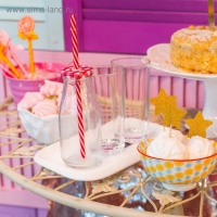 Бутыль стеклянная с крышкой и трубочкой &laquo;Лаконичность&raquo;, 300 мл, 6,5&times;15,5 см, цвет МИКС