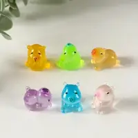 Сувенир полистоун флюоресцентный "Капибары" набор 6 шт 1,7х2 см