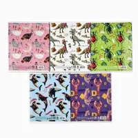 Тетрадь в клетку, 48 л., А5, на скрепке, блок №2 &laquo;Паттерн&raquo; МИКС