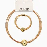 Набор 2 пред-та: колье, браслет "Бусина на нитях", цвет золото