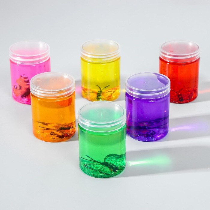 Лизун - слайм &laquo;Бабочка&raquo;, твёрдый, цвета МИКС