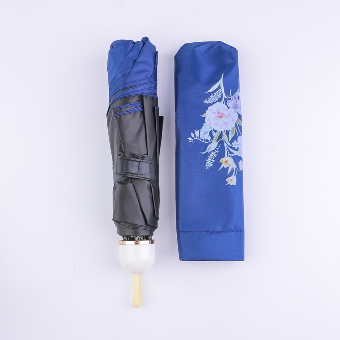 Зонт механический &laquo;Цветы&raquo;, эпонж, 4 сложения, 8 спиц, R = 48/55 см, D = 110 см, цвет МИКС