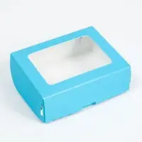 Контейнер на вынос, голубой, 10&times;8&times;3.5 см