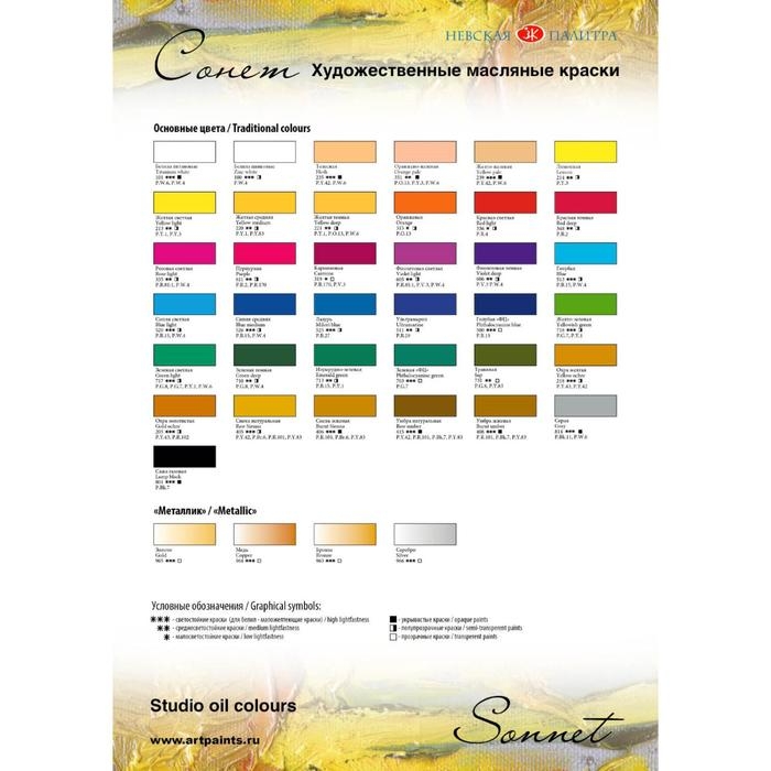 Краска масляная в тубе 46 мл, ЗХК "Сонет", синяя средняя, 2604526