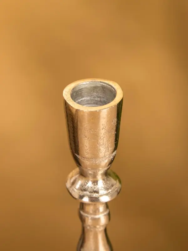 Подсвечник "Зима" 7,5х7,5х17 см, алюминий, цв. серебро