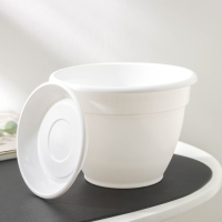 Горшок для цветов с поддоном &laquo;Антик&raquo;, 1,6 л, d=17 см, пластиковый, цвет белый