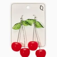 Серьги &laquo;Вишни&raquo;, цветные в серебре