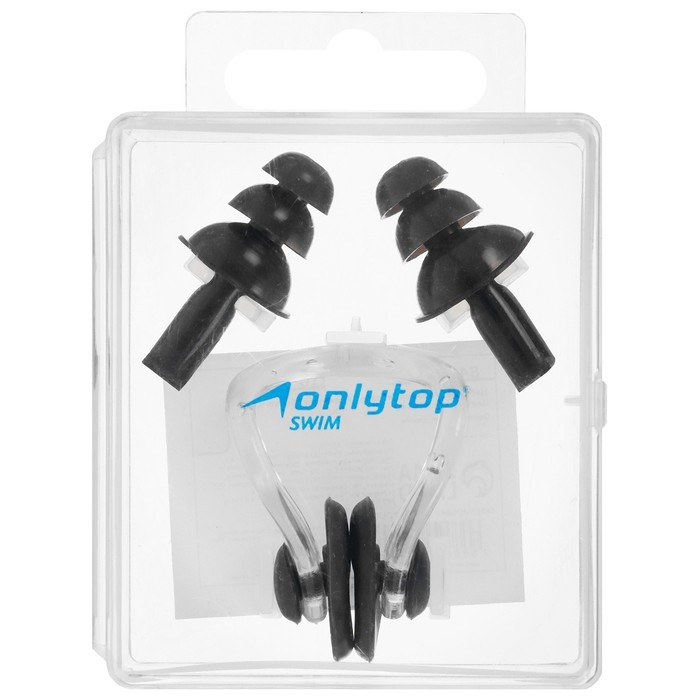 Набор для плавания ONLYTOP: зажим для носа, беруши, цвета МИКС