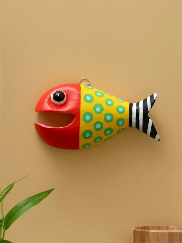 Панно "Рыба-хищник" дерево 20х12х4 см, цв. разноцветный