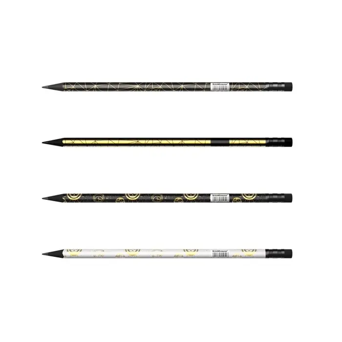 Карандаш чернографитный, ErichKrause &laquo;Magic Sky&raquo;, HB, d=2.2 мм, с ластиком, трeхгранный, в тубусе, дерево, микс