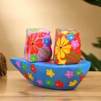 Сувенир "Пара совят" дерево 14х7х9 см, цв. красный/сиреневый