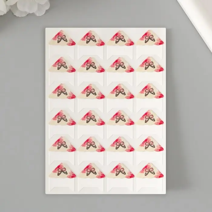 Набор уголков с кармашком для фотографий 24 уголка "Бабочки" МИКС 12,5х9 см