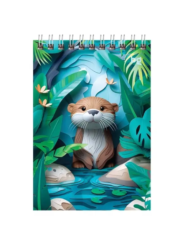 Блокнот А6 40 листов, в клетку, на гребне, Paper art, обложка мелованный картон, МИКС