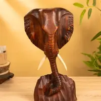 Сувенир "Голова слона" дерево Суар, 18х9х38 см, цв. тёмно-коричневый