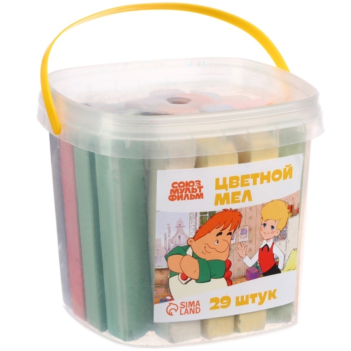 Набор цветных мелков Малыш и Карлсон, 10 цветов, 29 штук