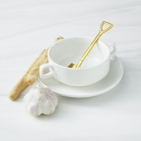 Ложка десертная из нержавеющей стали Magistro &laquo;Лопата&raquo;, длина 15,5 см, форма прямоугольная, цвет золотой