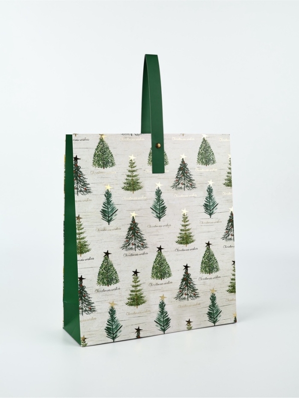 Пакет подарочный новогодний ламинированный &laquo;Новогодняя звезда&raquo;, M 30 х 26 х 9 см