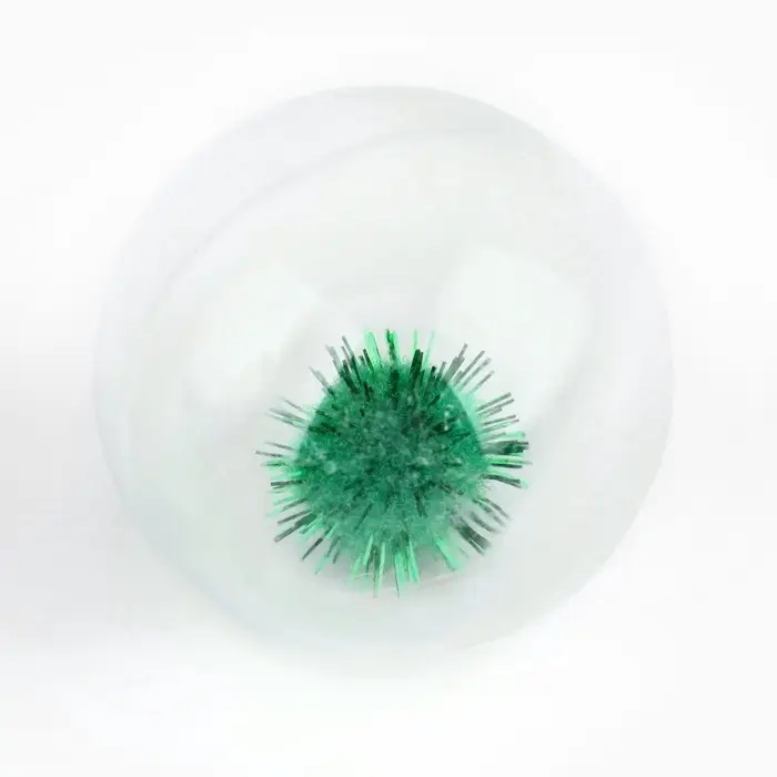 Шарик для кошек с помпошкой, 4 см, фасовка в банку по 25 шт, МИКС