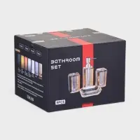 Набор для ванной "Блэк" 3 предмета (дозатор, стакан, мыльница)