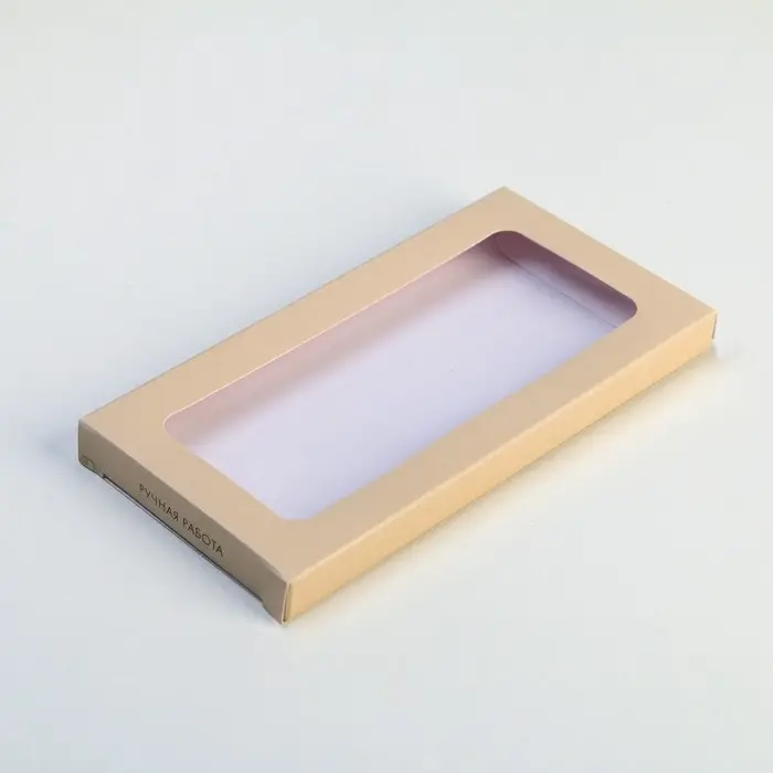 Коробка для шоколада, кондитерская упаковка, Hand made, с окном, 17.3 х 8.8 х 1.5 см