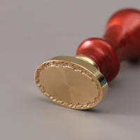 Печать для сургуча с пластиковой ручкой "Рамка овальная веточка" 6,3х3х2 см