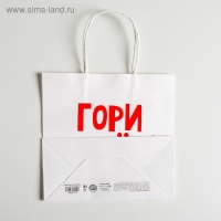 Пакет подарочный крафт, упаковка, &laquo;Гори огнем&raquo;, 22 х 22 х 11 см