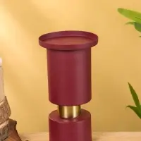 Подсвечник на 1 свечу текстурный "Баклажановый" 10,5х10,5х19 см